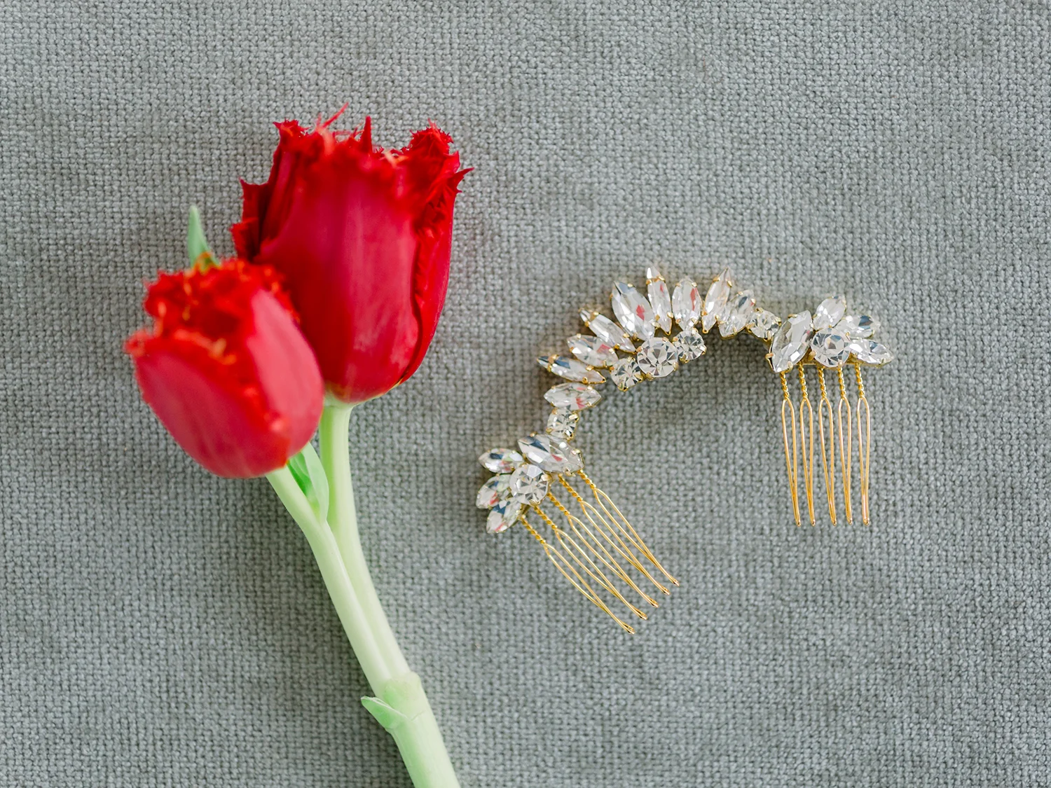 Emma Katzka SIERRA smokey quartz edgy bohemian bridal comb Rachel — Emma Katzka | bohemian + glamorous bridal accessories main image 2