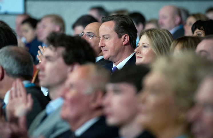 David Cameron demonstrates the importance of tip three, take some time in the conference hall 