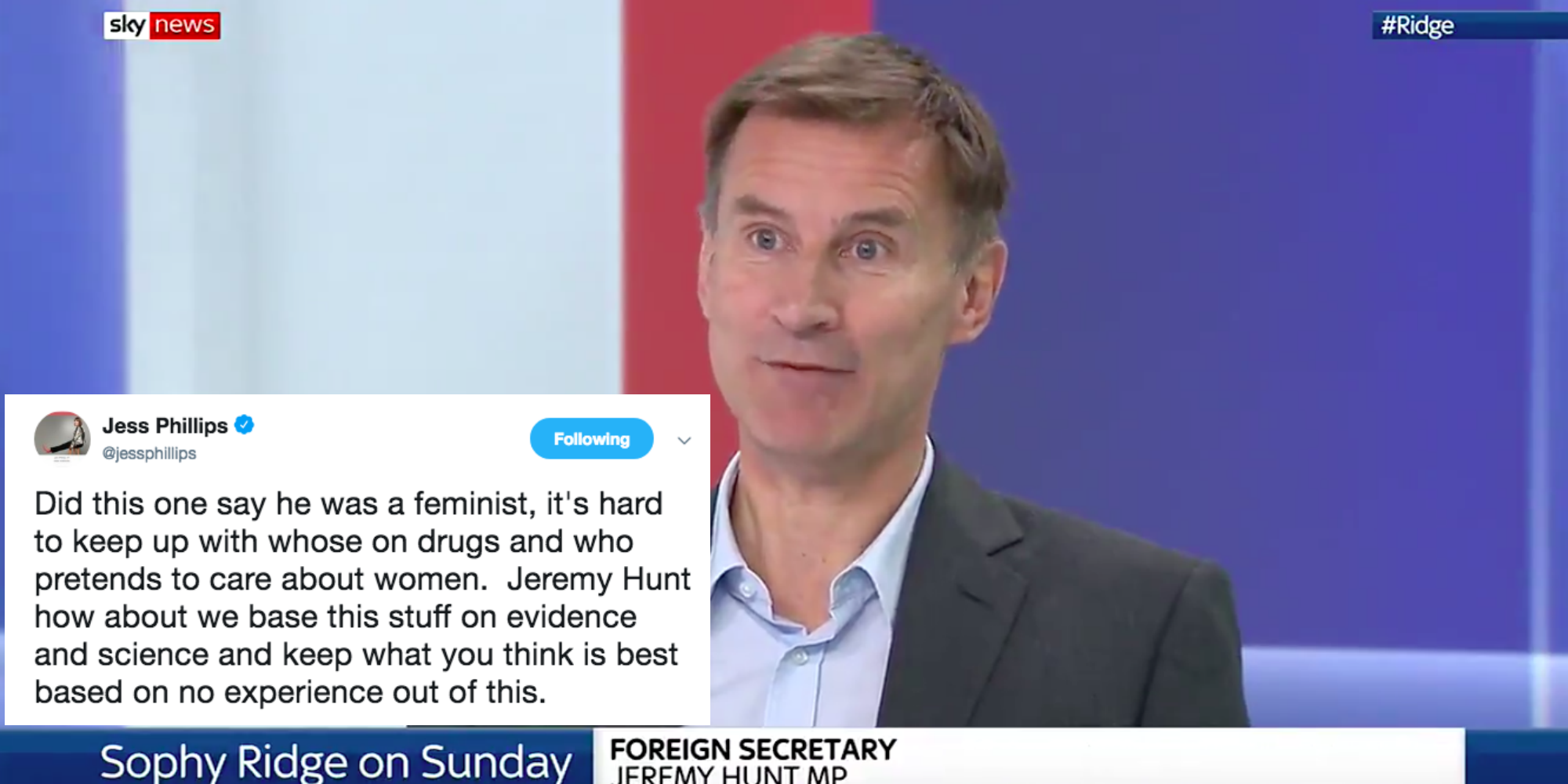 Jeremy Hunt MP on Sky News