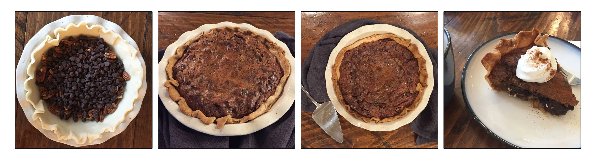 CHOCOLATE PECAN PIE, STEP BY STEP.