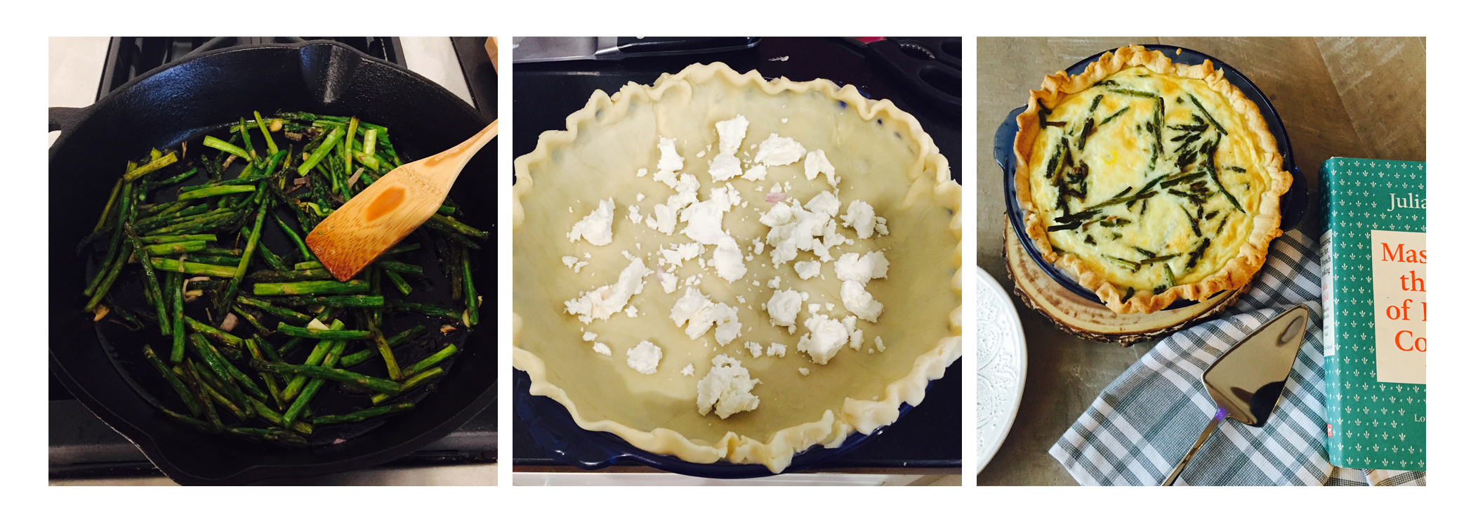 Goat cheese quiche, step by step.