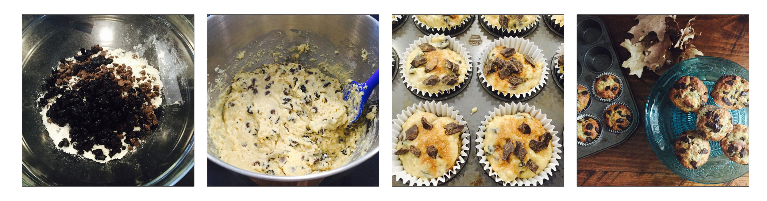 Chocolate cherry muffins, Step by step.