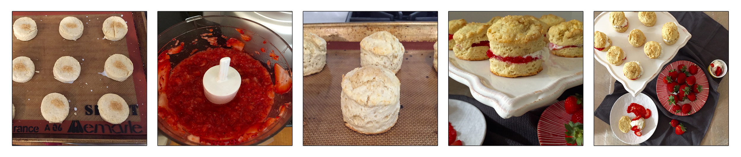 Strawberry shortcakes, step by step.