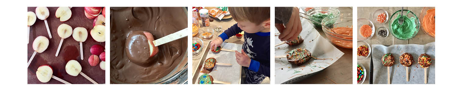 Candy apple pops, step by step.