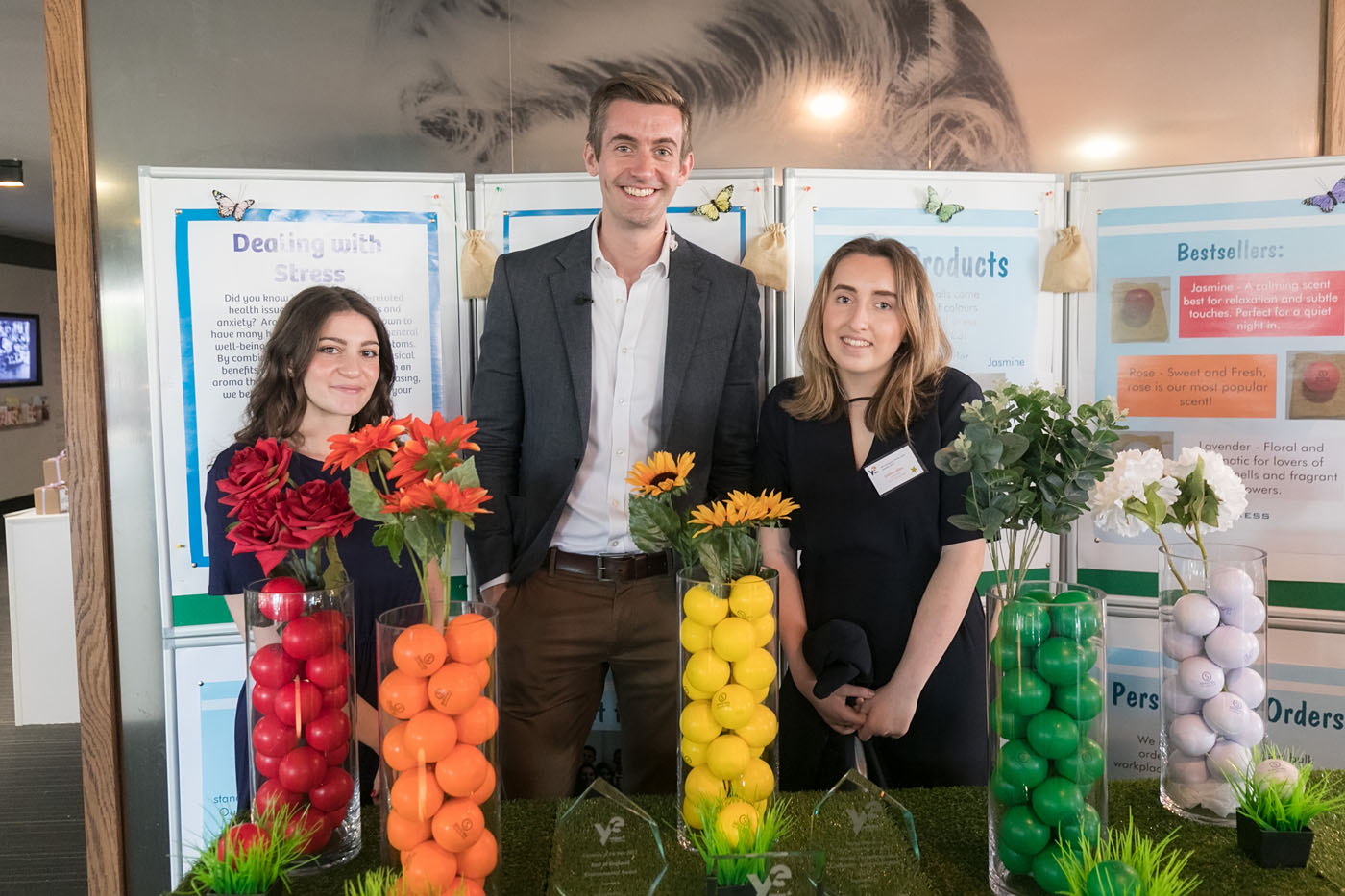 Two of the team from Stress<ess, along with BBC Breakfast's Ben Thompson