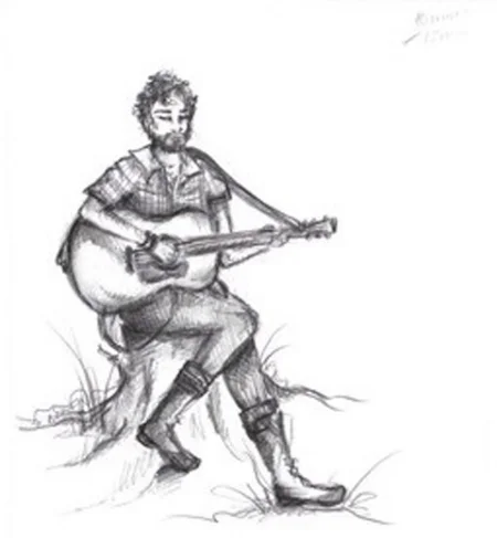 A sketch that M.H.S. (Editor, Illustrator and Performer at Camp Now) did of me, Cureado.