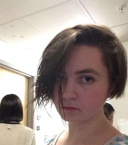 In the first moments after the hair came off.