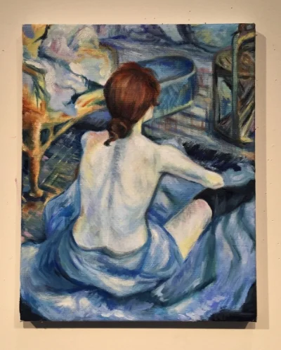 “Rousse, la Toilette”: an adaptation in Oil I’ve been working on.