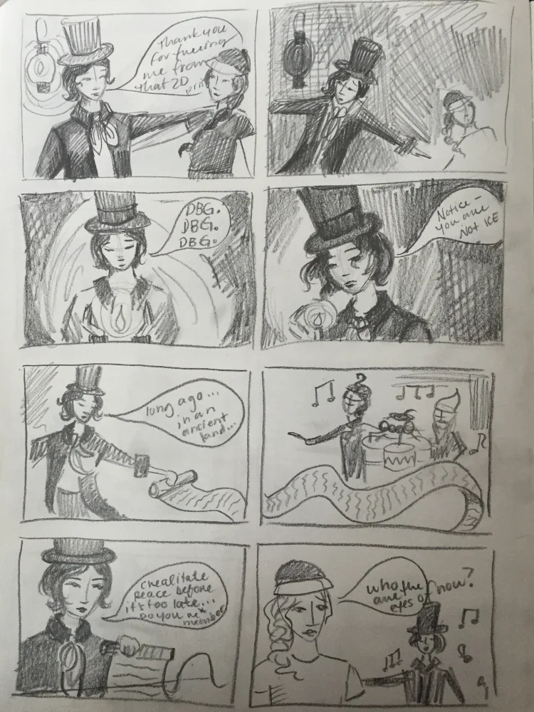A sneak peek of the storyboards for Musical Tutorial One.