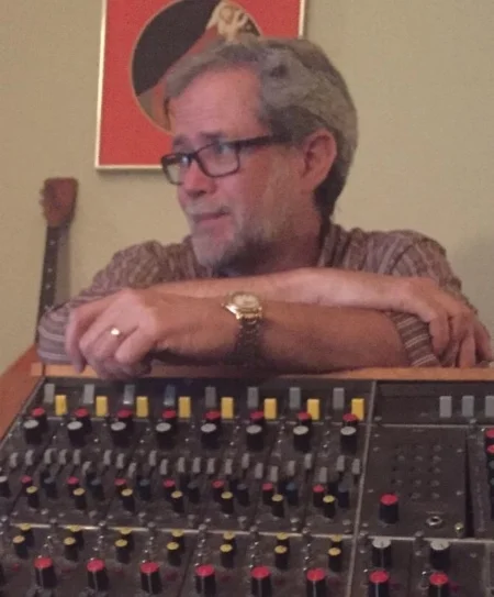 Cure, in the Old Soul Studios control room, during the final mix of one of his songs