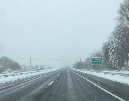The trip home began with icy roads