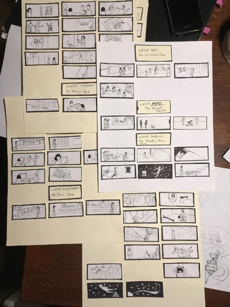 I have been helping G.E. Fox finish a section of her storyboard for the Legend in the making.