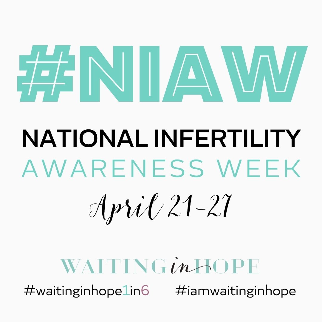 Today kicks off National Infertility Awareness Week (NIAW)! One of the goals of NIAW is to help break the stigma that surrounds infertility. Women and men who face infertility often feel isolated. Even in today's hyper-connected world, people don't t