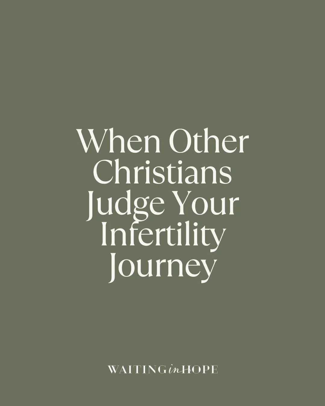 It&rsquo;s painful to see judgmental comments from fellow believers who haven&rsquo;t walked the road of infertility. Some question IVF, some make hurtful assumptions about your faith, and some even speak as if they know exactly what God is doing in 