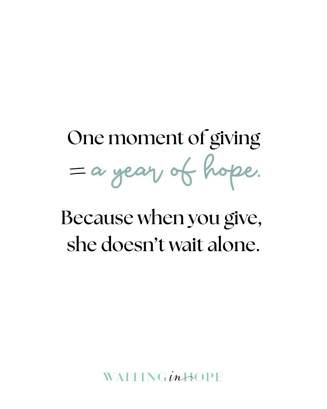 Waiting in Hope exists so no woman walks through infertility or loss alone. Every day, women find community, comfort, and renewed faith through WiH and that&rsquo;s possible because of your generosity.

This giving season, we&rsquo;re inviting you to