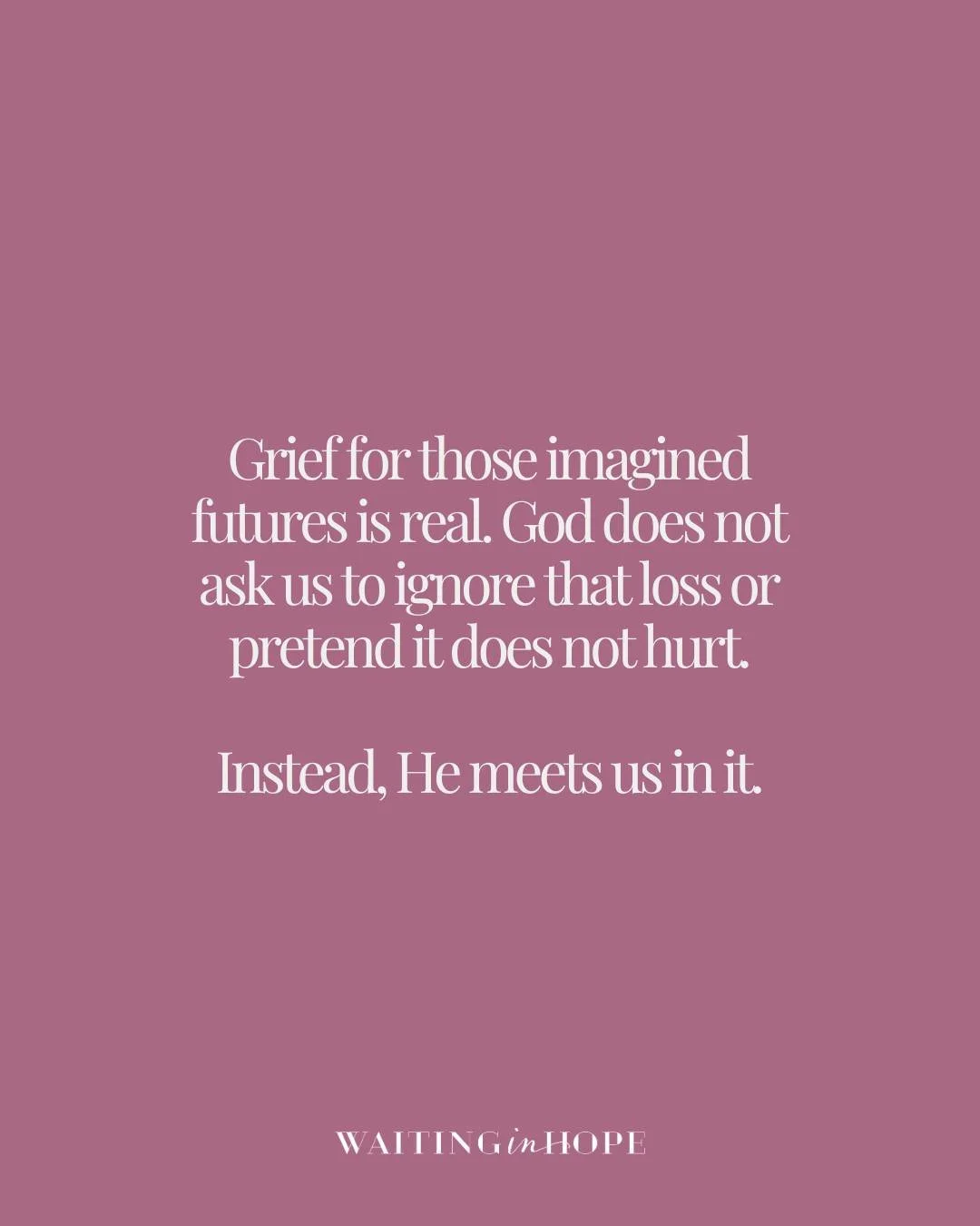 Many women walking through infertility are not only grieving what has not happened yet. They are grieving what they once imagined life would look like by now. The family timeline, the expectations, the pictures once held in your mind.

Grief for thos