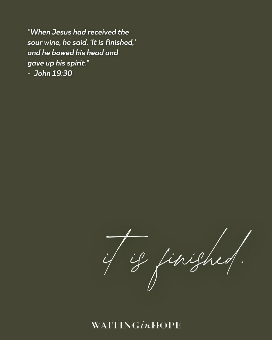 Sending you Good Friday blessings from all of us at Waiting in Hope. ❤️

Today, we remember the day Jesus died on the cross for our sins. He endured unimaginable suffering and pain out of deep love.

In many ways, it feels almost ironic that it&rsquo