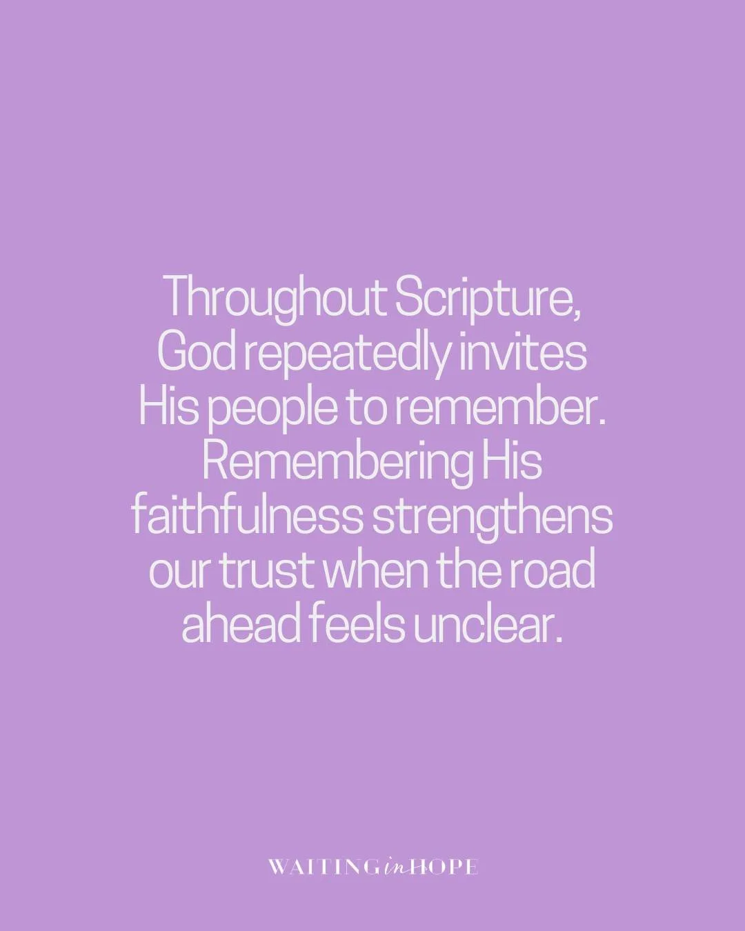 When the future feels uncertain, it can be easy to forget the ways God has already shown His care in the past. Anxiety often focuses on what might happen rather than what God has already done.

Throughout Scripture, God repeatedly invites His people 