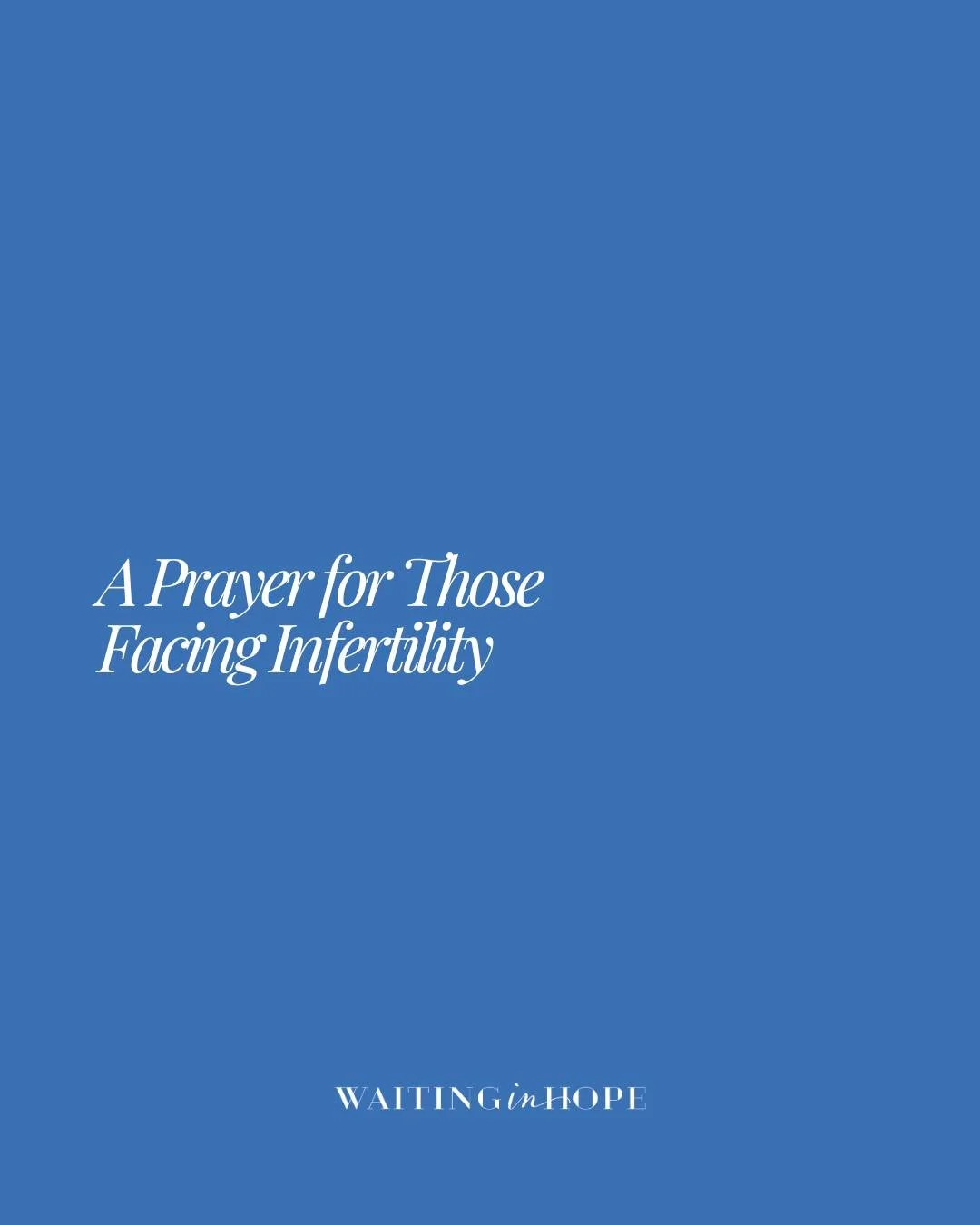 God,

You see every heart carrying the weight of infertility.
You see the quiet grief, the unanswered questions, and the longing that words often cannot express.

You are near to the brokenhearted, and You understand every tear that has been cried in