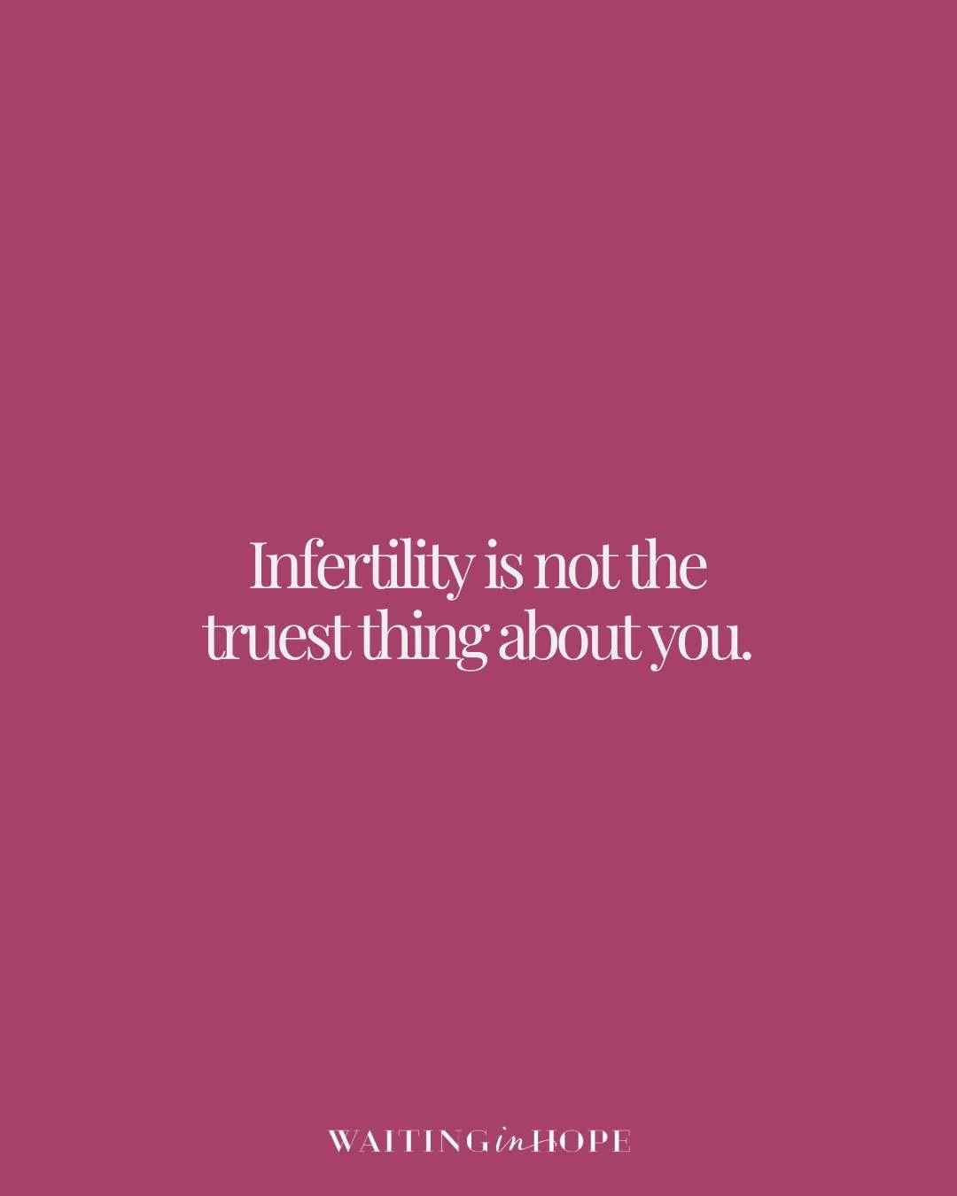 Read: Isaiah 43:1

Infertility can slowly start to shape the way you see yourself.

You may begin introducing yourself internally through the lens of what hasn&rsquo;t happened yet. The friend still waiting. The woman without children. The couple try