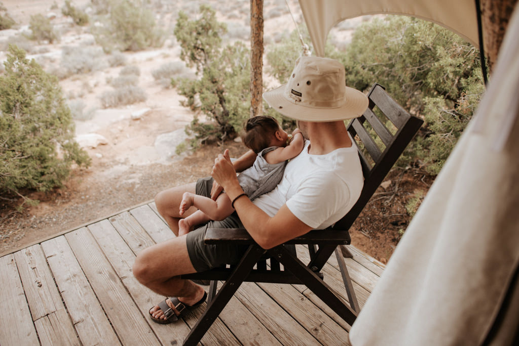 Family camping at Moab Under Canvas