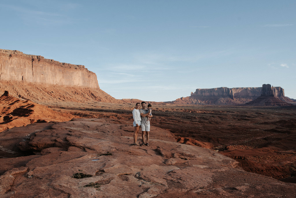 Young Family exploring Monument Valley