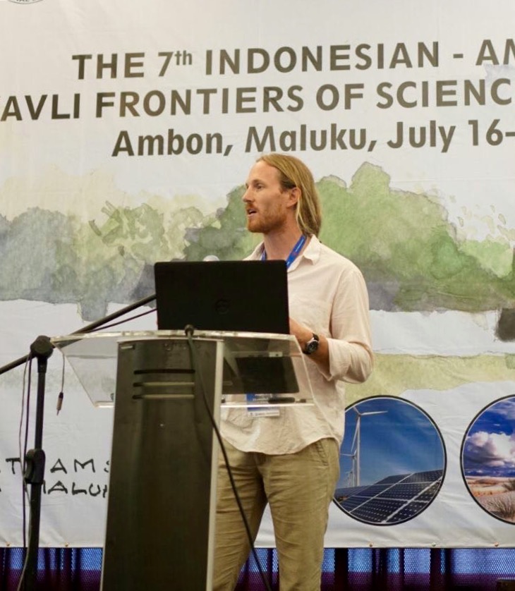 Austin giving a symposium talk in Ambon, Indonesia