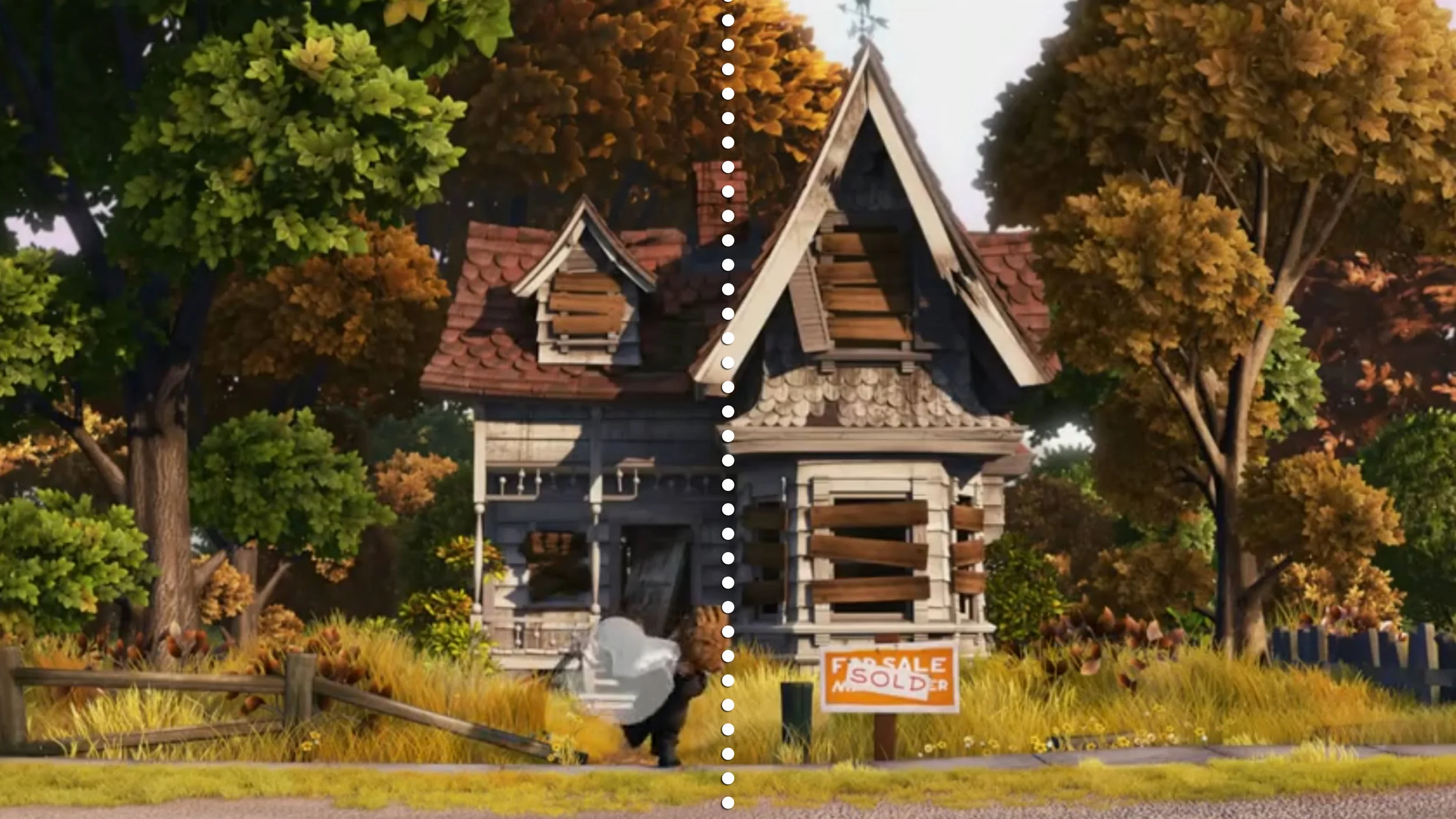 F.8 - Carl and Ellie are often close to the centre of the frame, as is the home they develop together.