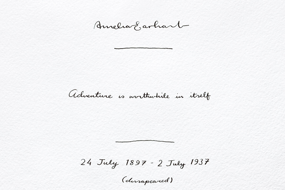 Handwriting Study / Amelia Earhart (Copy)