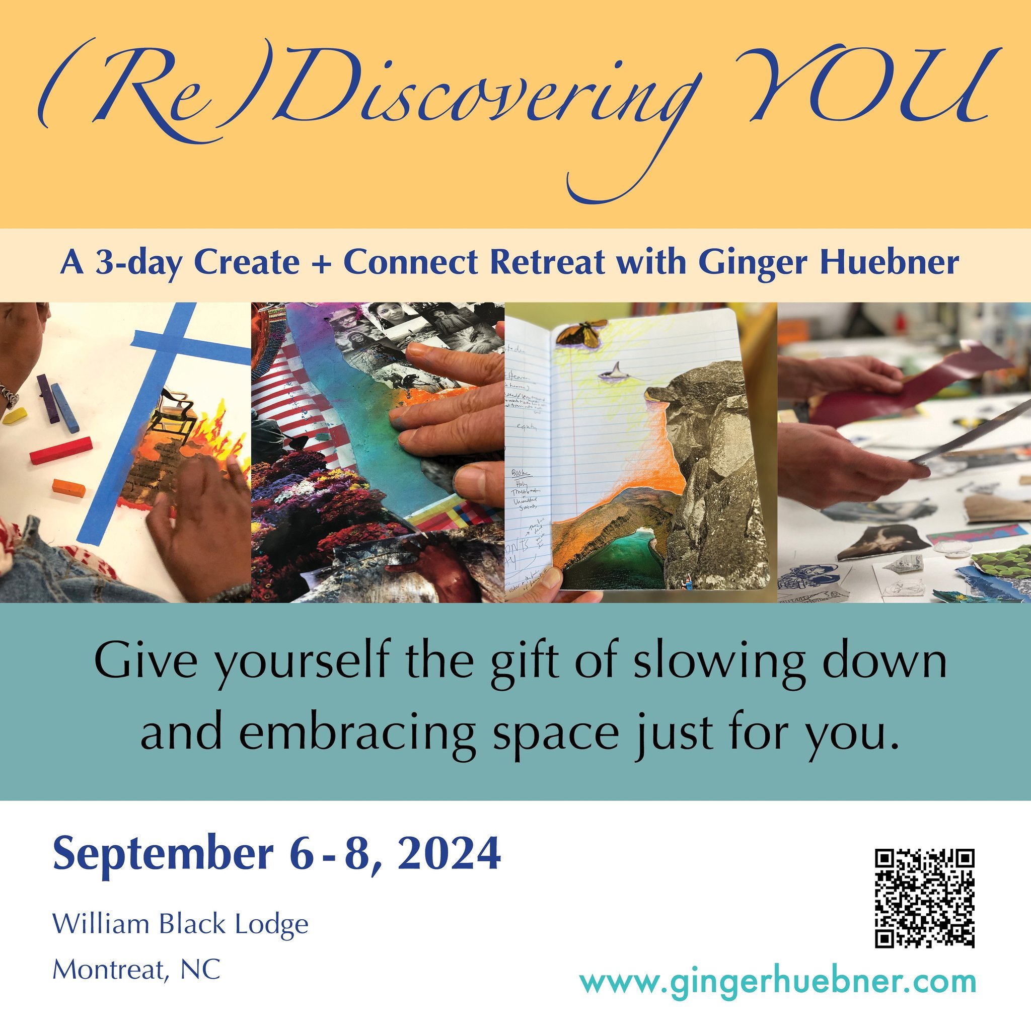 Looking for some creative time just for you? 

Soooo I have to hold on my Family retreat (challenges of scheduling!) BUT my September Retreat for Adults 18+ is still a go! 

(Re)Discovering YOU
September 6-8, 2024
William Black Lodge in Montreat, NC 