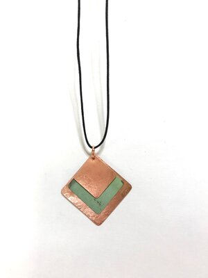 Mixed Metal Aged Roofing Copper/Copper Pendant — Gail Miller Designs