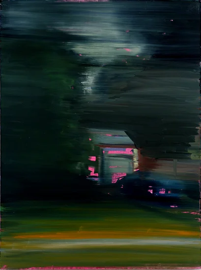 Pink garage, 2006 36 x 27 inches, oil on linen