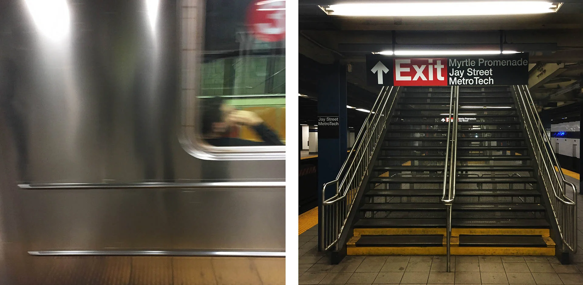 All the bright and shiny bits underground create an adhoc wayfinding system