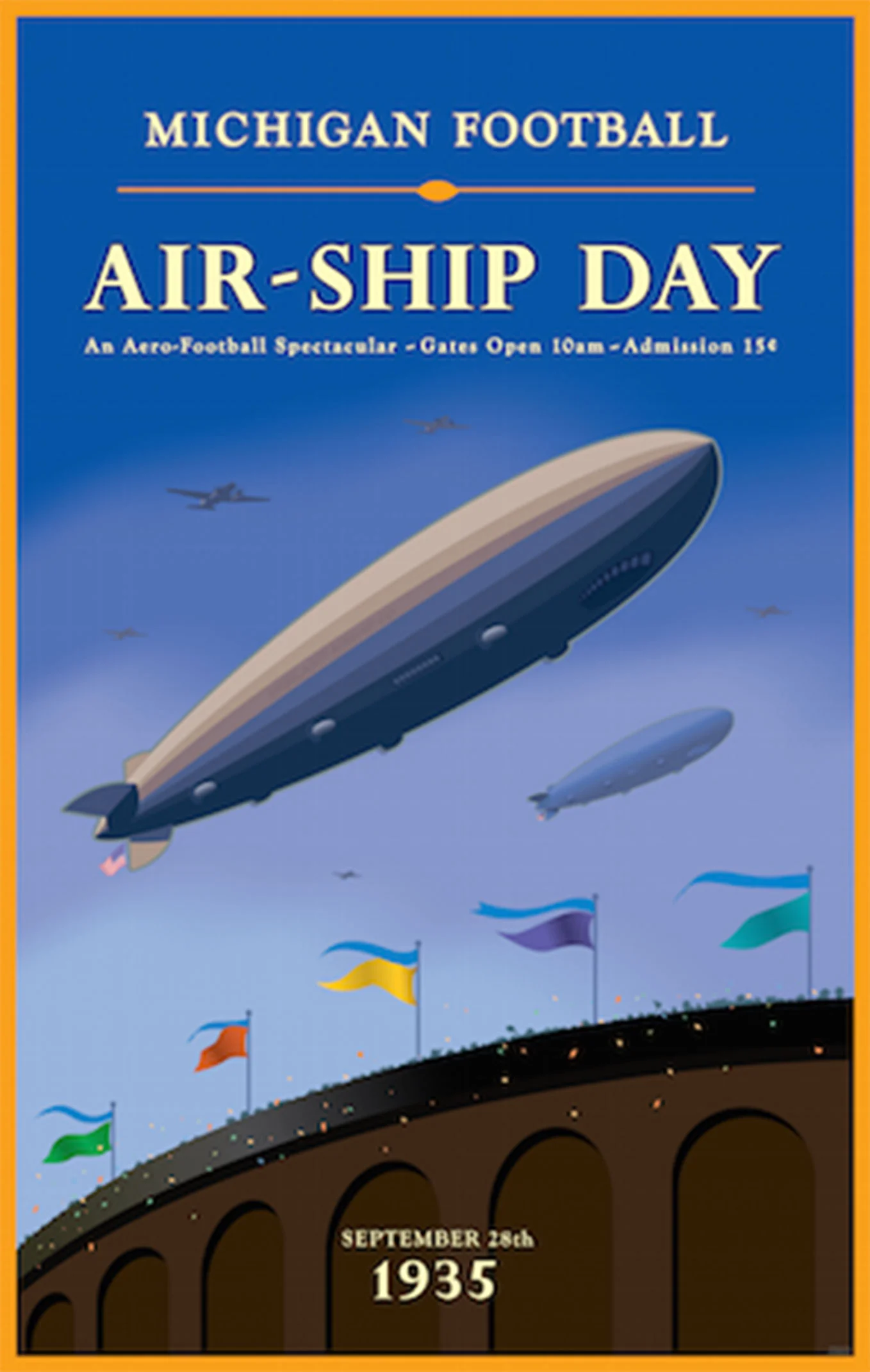 Michigan Football Airship Day Poster