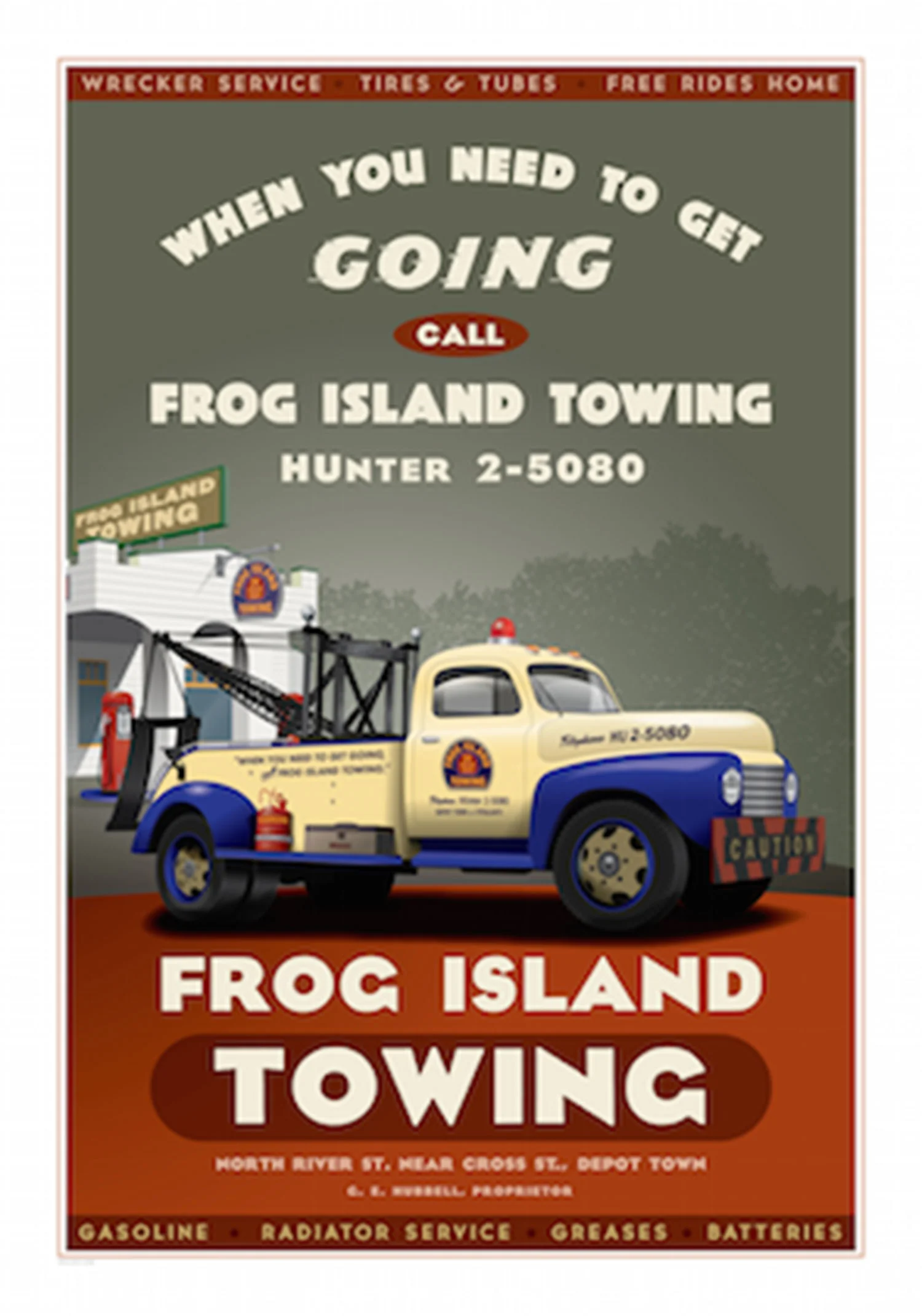 Ypsilanti Frog Island Towing Poster