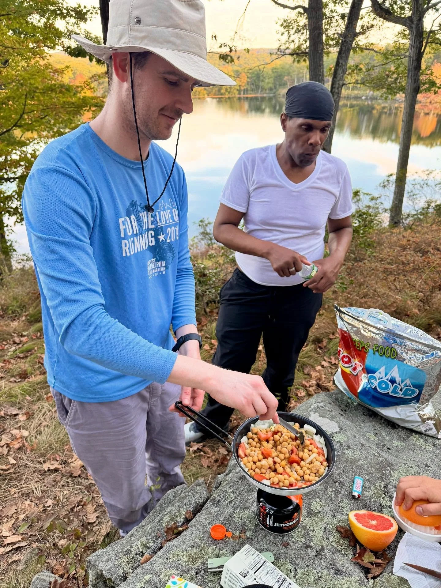 Camping and cooking.