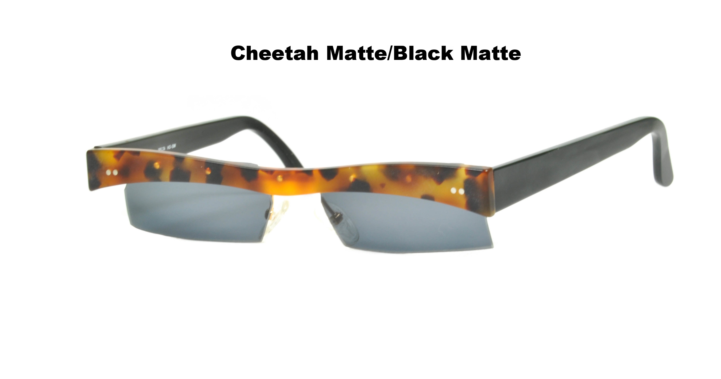 Eccentric Maske DELTA Half Rim Black Cheetah Plastic Eyeglasses 90s Germany NOS 