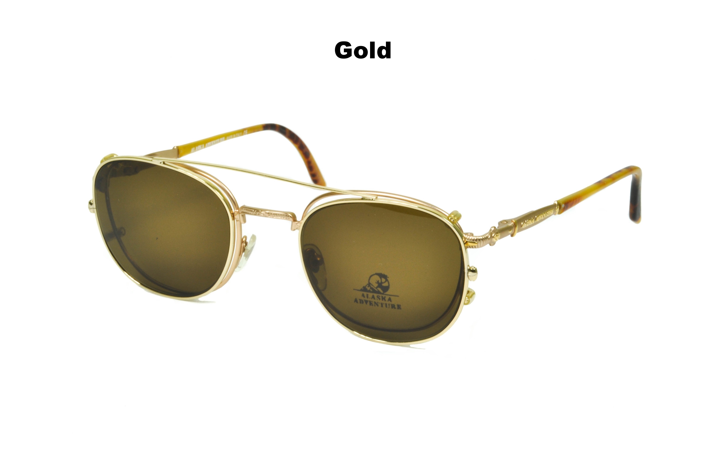 New Men's Alaska Adventure 75 Gold Tortoise European Eyeglasses Frames 90s Italy 