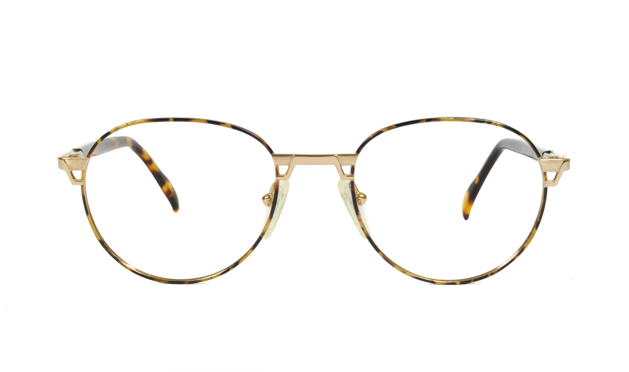 Louis Feraud Paris Ordos Gold Tortoise Vintage Metal Large Eyeglasses 90s France 