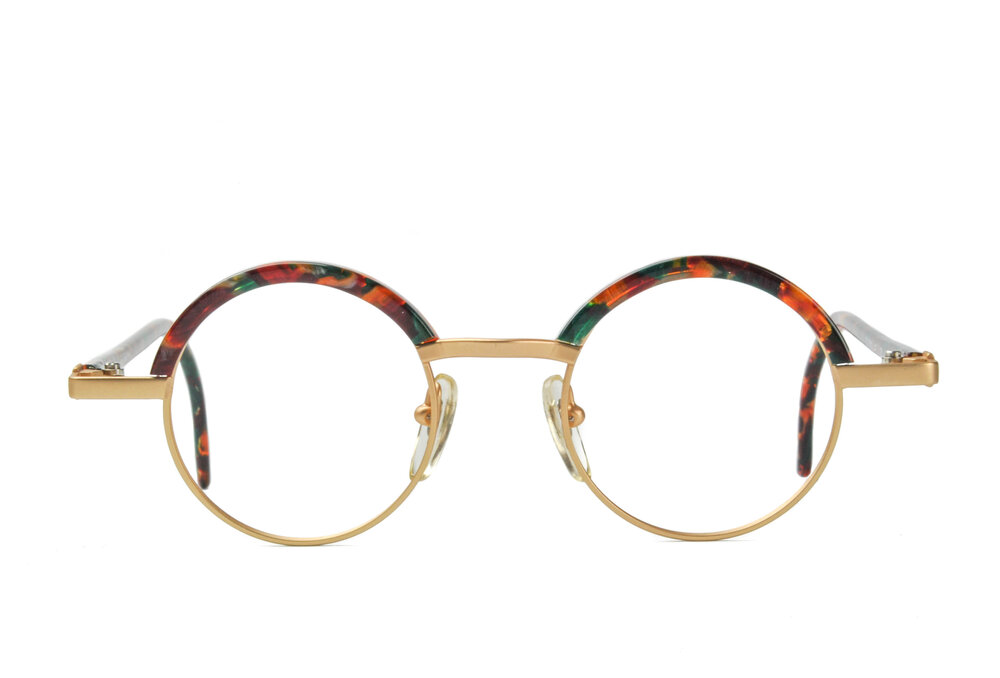Club LA 5212 Small Round 42 mm Gold Combination Eyeglasses — Euro-Frames