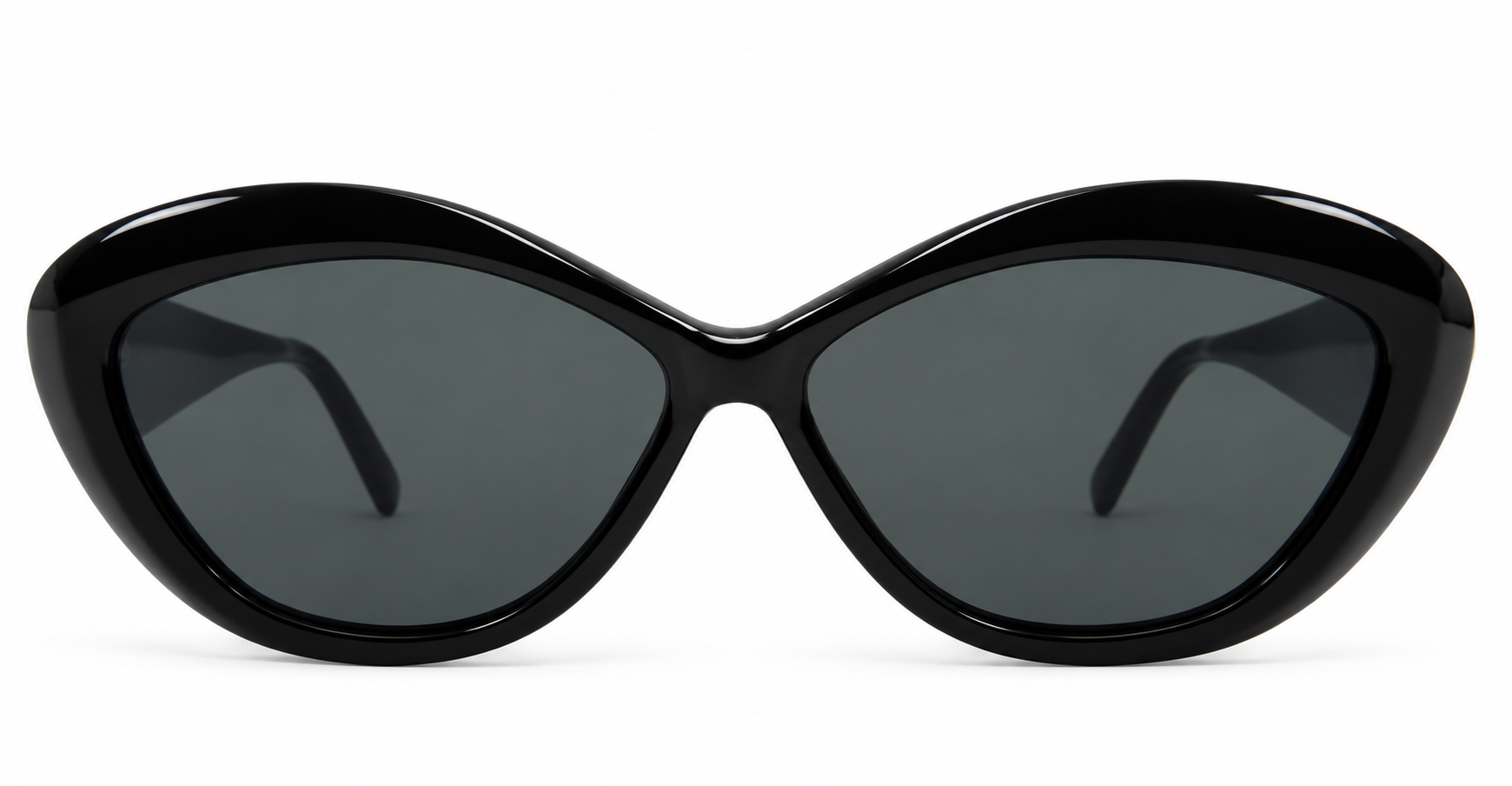 Glossy Black Retro Cat-Eye Sunglasses.png