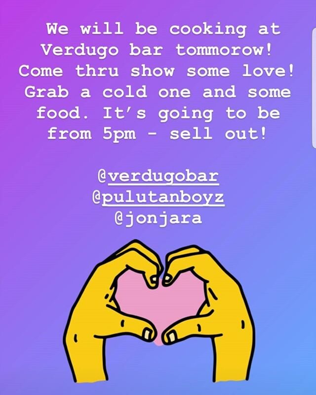 EAT... DRINK... EAT... DRINK...
Tomorrow at Verdugo Bar, 5:00pm
Come Out