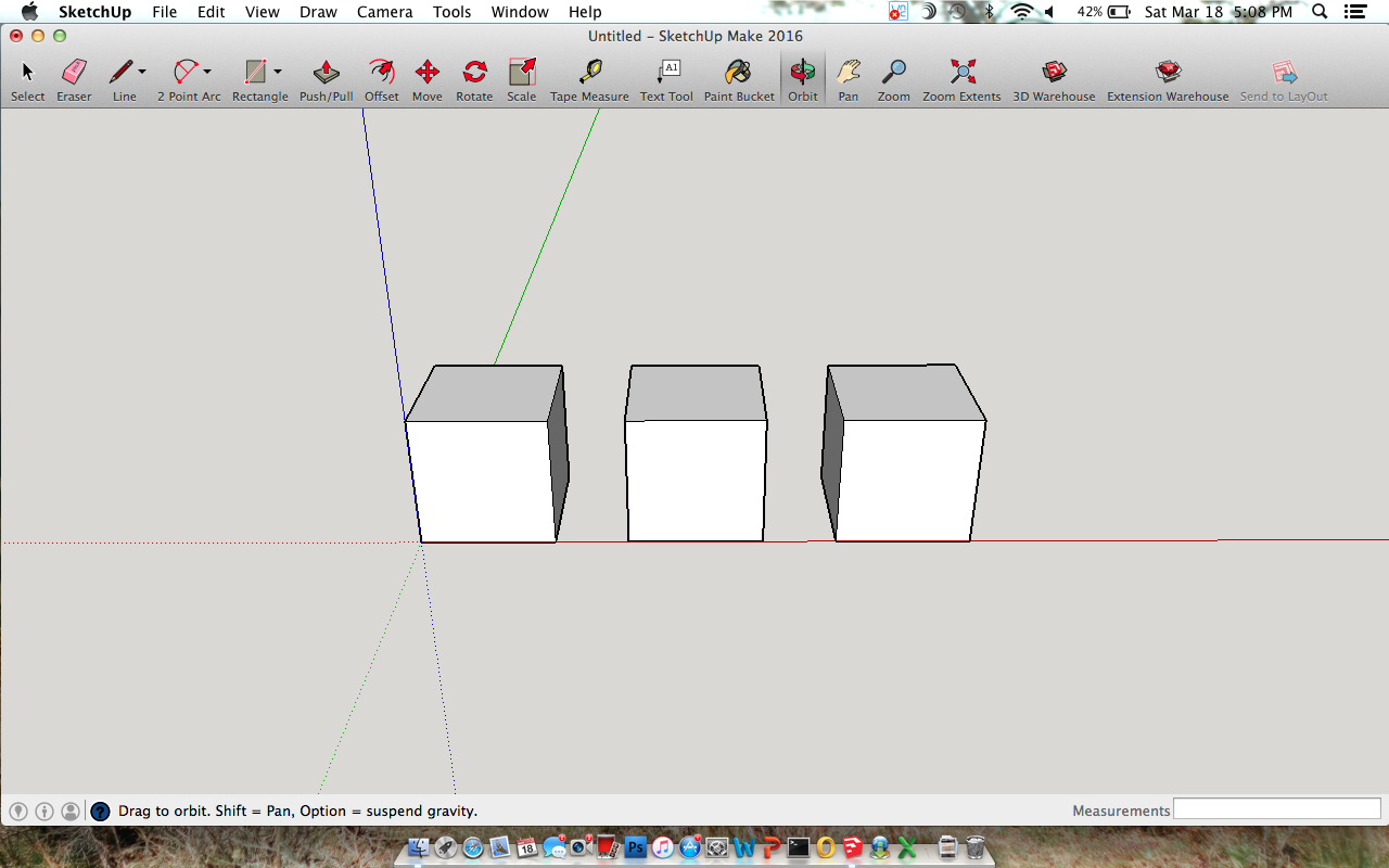 In this case, I moved the first duplicate 3" to the right along the red axis, typed "*2" and a second one was placed another 3" away. 