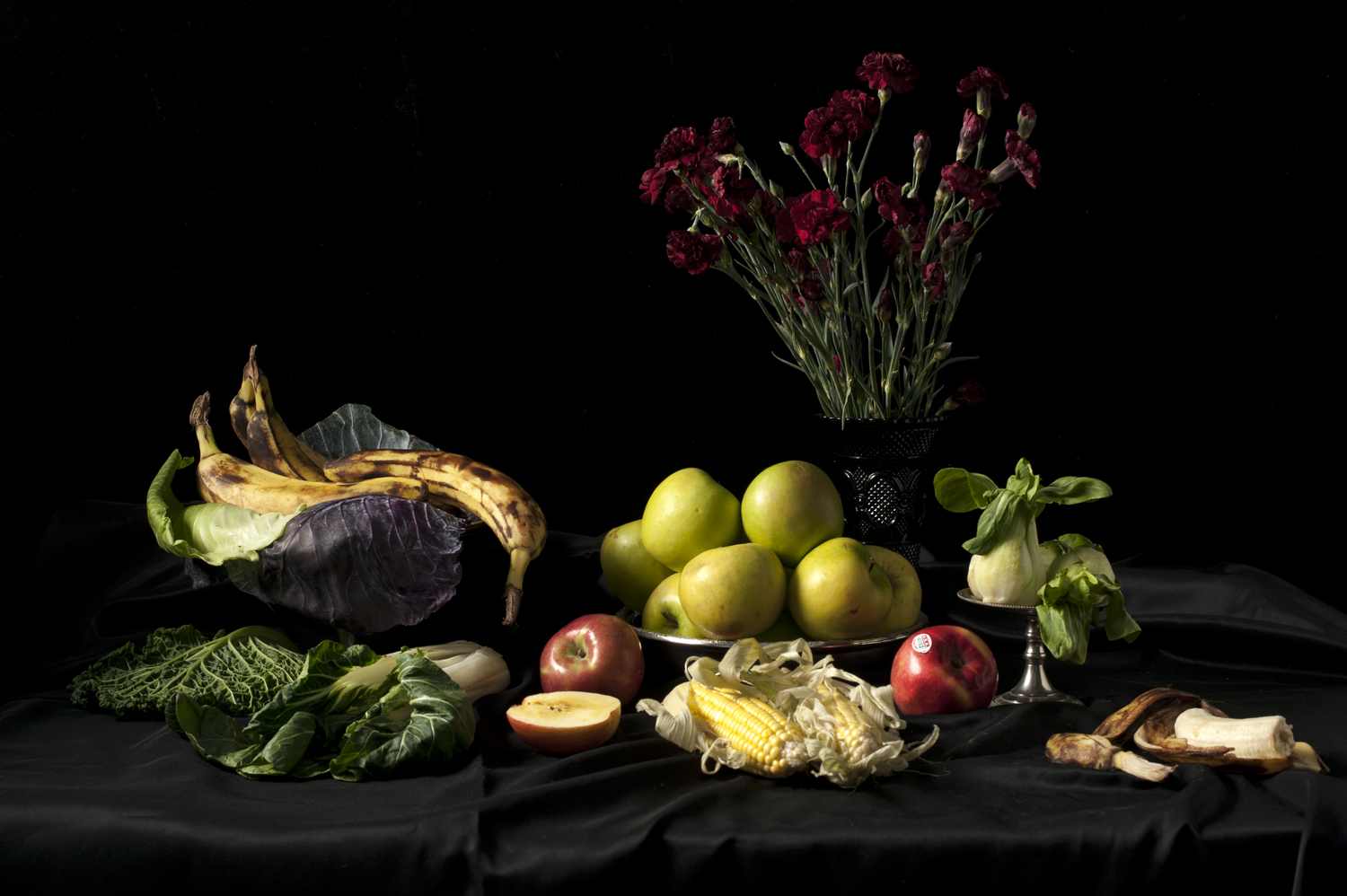 Produce and flowers rescued from curbside trash outside of Union Market at 7th Ave & 13th St - Park Slope, Brooklyn.