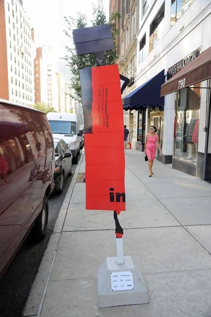Language of Fashion Public Art Installation on Madison Avenue. Curator Linda Fargo. Fashion designer mentor, Minika Ko.