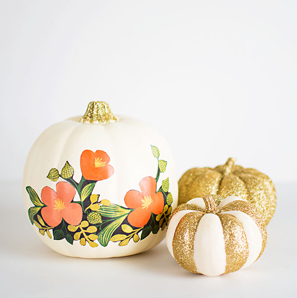 DIY FLORAL AND GLITTER PUMPKINS