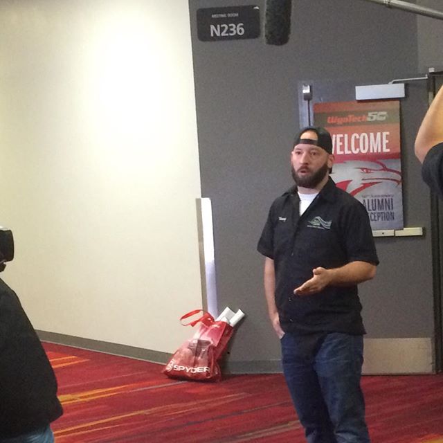 Tommy @seams_ridiculous telling his story at 50 years of WyoTech #wyotech #50yearsofwyo