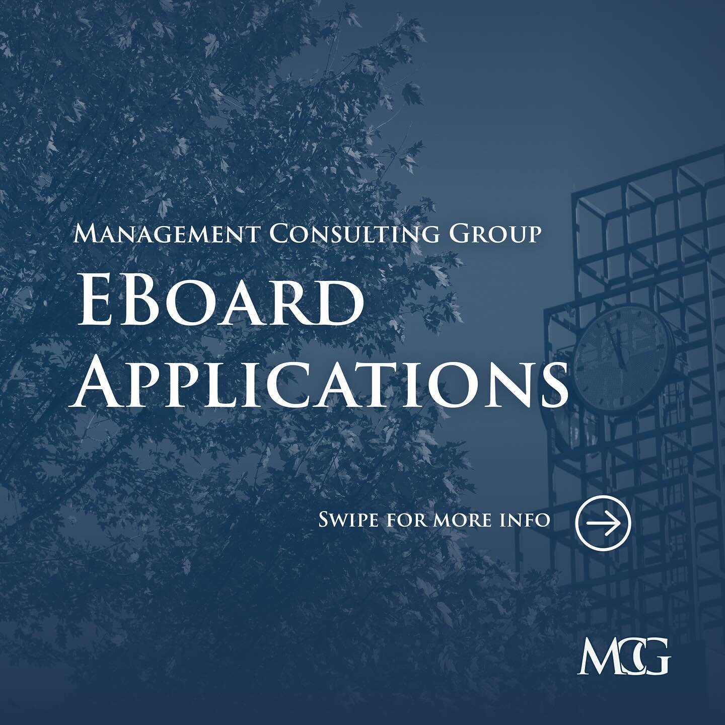 The Management Consulting Group is now accepting applications for their Executive Board committees. 

To explain what each committee does in detail and field any questions, we will be hosting a General Interest Meeting on Monday, April 8th at 8:00pm 