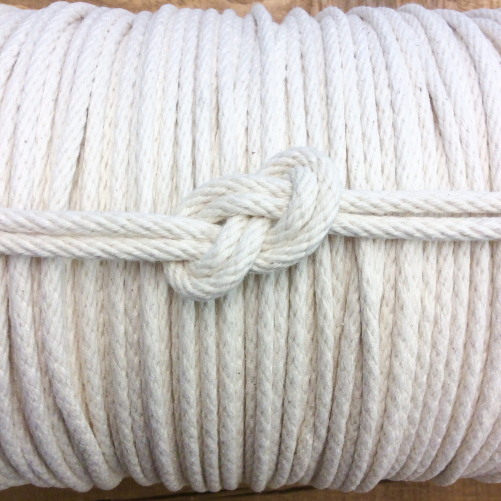 100% Cotton Rope Spool - Made in America - 3/16 Solid Braid Rope