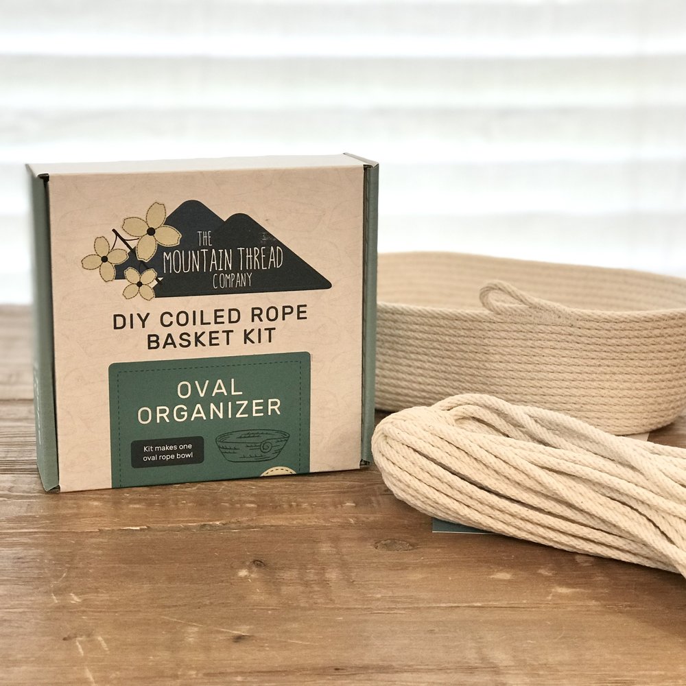 DIY Kit - Oval Organizer Basket Kit - Coiled Rope Basket Kit — The Mountain  Thread Company (TM)